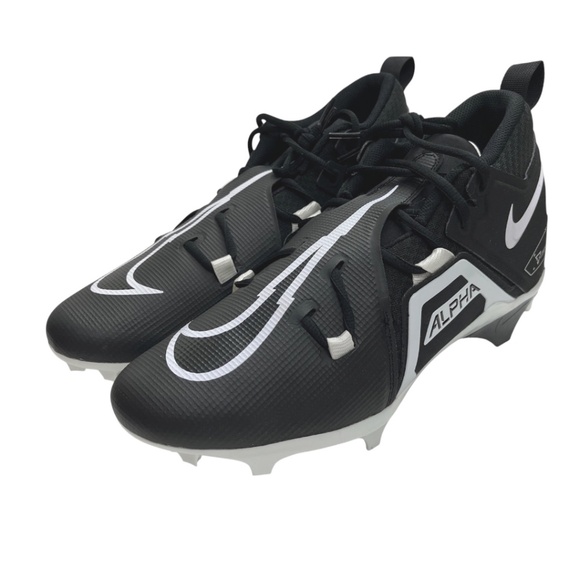 NEW! Nike Alpha Menace Pro 3 Football Cleats Black & White Men’s 12 - Picture 2 of 15